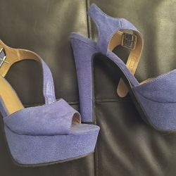 Candies Blue / Purple Suede Heels 8.5