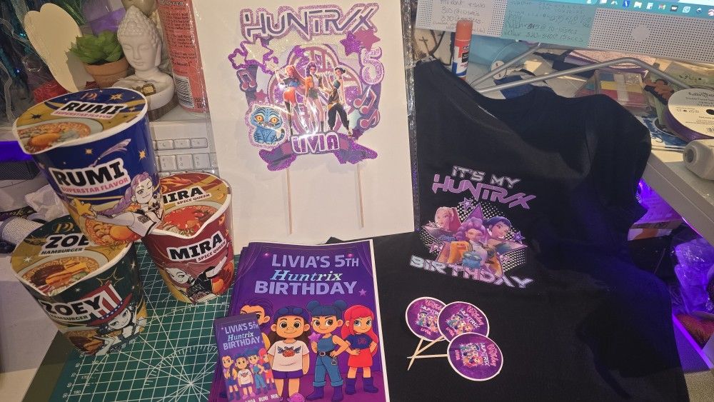 Kpop HUNTRIX Birthday Decor And Covers