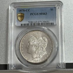 1878 CC MORGAN SILVER DOLLAR GOLD SHIELD MS63 Rare Beauty