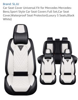 Car Seat Cover Universal Fit for Mercedes Mercedes-Benz,Sport Style Car Seat Covers Full Set,Car Seat Cover,Waterproof Seat Protector(Luxury 5 Seats,B