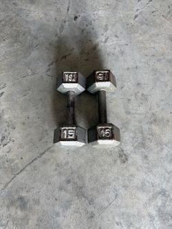 Cap 15Lb  pair Solid Barbell Hex Dumbbells $25