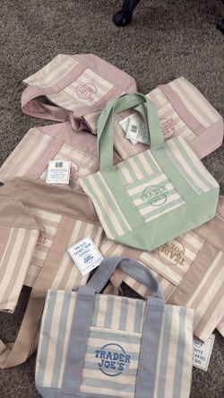 Trade joes mini striped bag