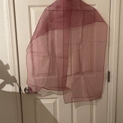 Organza Light Burgundy Shawl 68”x 24” 🌸