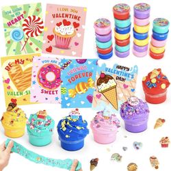 Brand New Valentine's Day Gifts for Kids- 24 Sets of Butter Slime with Valentine's Day Card