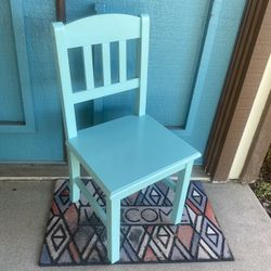 Teal Wood Chair For Small Desk