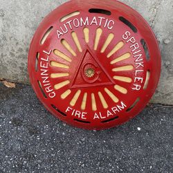 VTG 1920'S GRINNELL FIRE ALARM SPRINKLER BELL CAST IRON 16"
