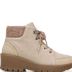 BZEES Womens Beach Lace-up Cuff Brooklyn Roundtable Wedges Zip Up Booties 