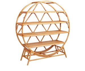 Cost Plus World Market Nylah Round Sienna Rattan Bookshelf
