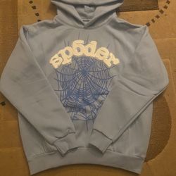 Spider Hoodie Blue Rhinestone