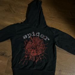 Sp5der OG Rhinestone Hoodie 'Black' Size M