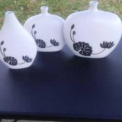 Awesome 3pc flower print vase set High quality