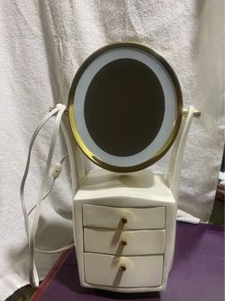 Vintage  lighted  mirror with drawers
