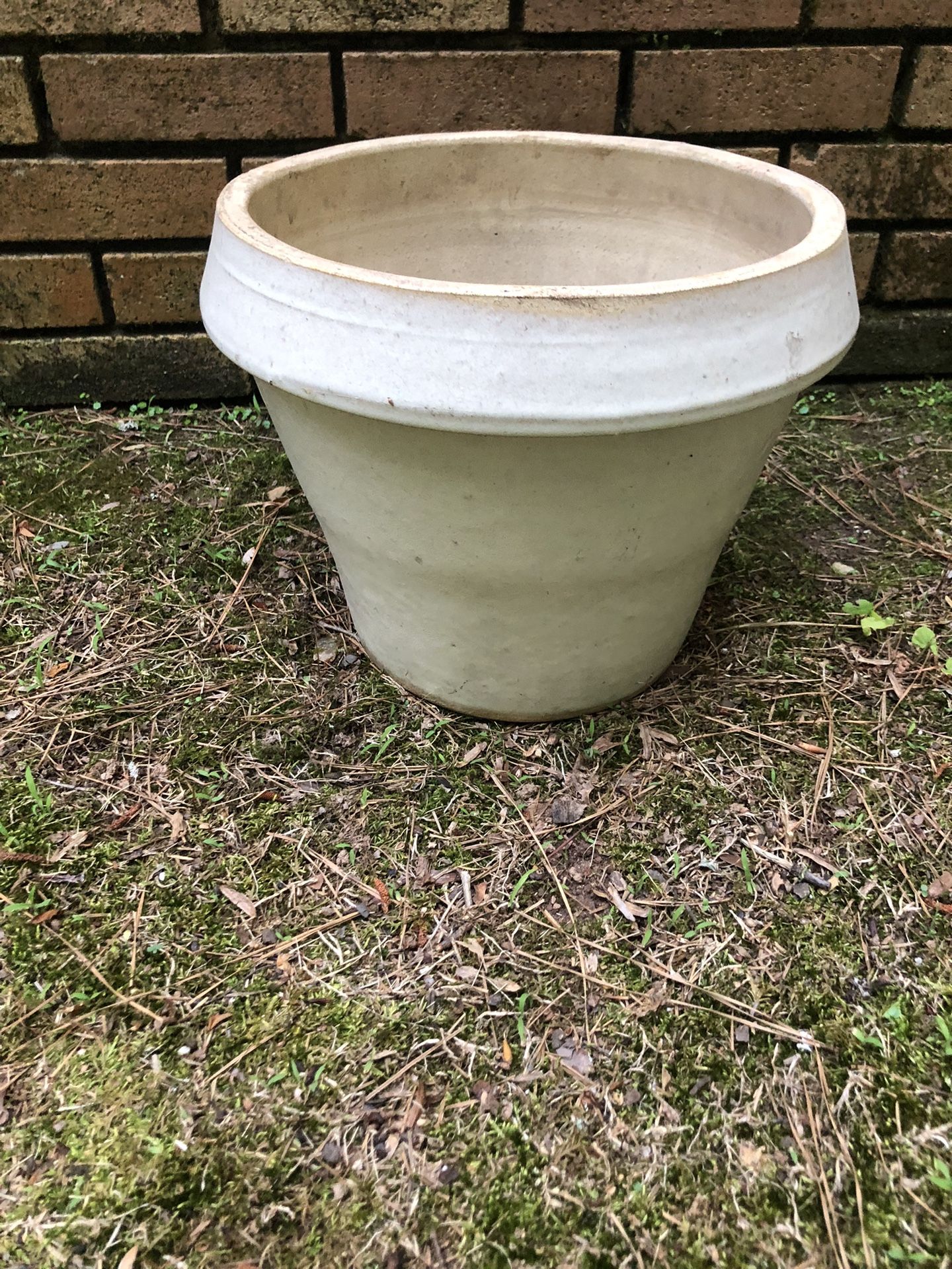 White Ceramic & Blue Marble Flower Pots w/Drainage