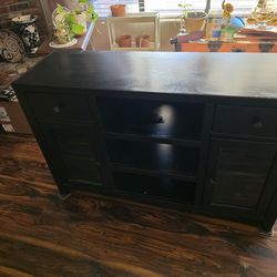 Wooden black tv stand