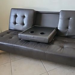 Convertible FUTON Sofa Bed Faux Leather AMERIWOOD 