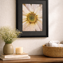 Modern Floral Wall Art – 21x17 Black Frame – Elegant Home Decor (Set of 2)