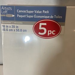 Artist’s Loft Canvas Super Value Pack 16x20 Inch, 5 Piece