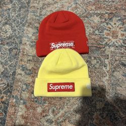 Supreme New Era logo Beanie Caps