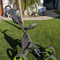 Caddytek Explorer V8 Golf Push Cart - SuperLite 4 Wheel Aluminum Foldable Cart with Adjustable Front Wheel Width, Foot Brake, Cooler Basket, Umbrella 