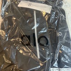 Alo black zip up with silver zipper