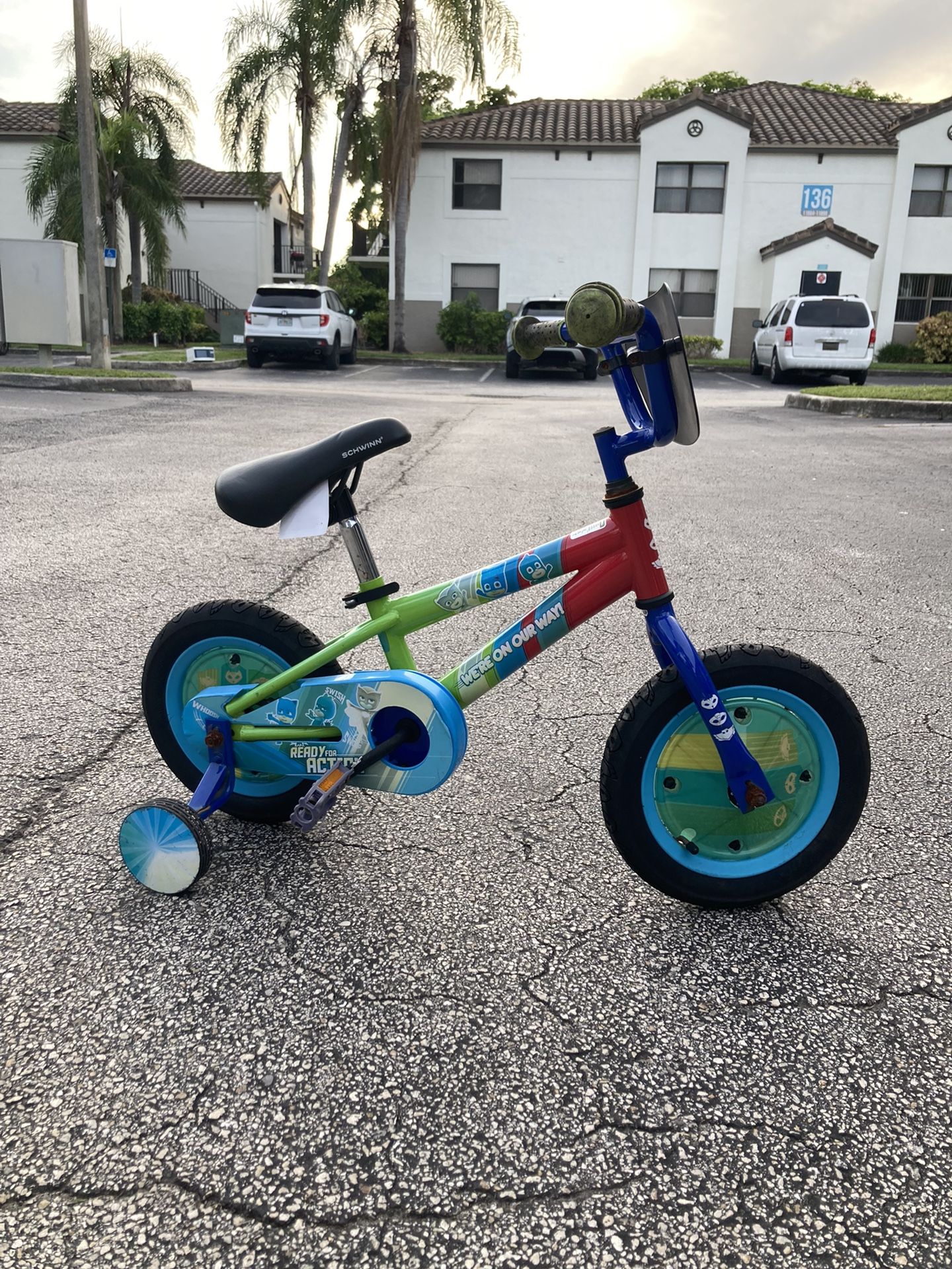 E1 PJ Masks: Catboy Kids Bike, 12-inch wheels, blue, on Disney Junior