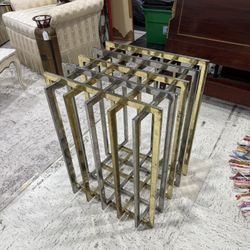 1970s pierre cardin chrome and brass cage dining table base France