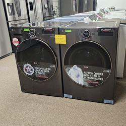 Brand New Black Stainless Front Load Washer And Dryer Set 
