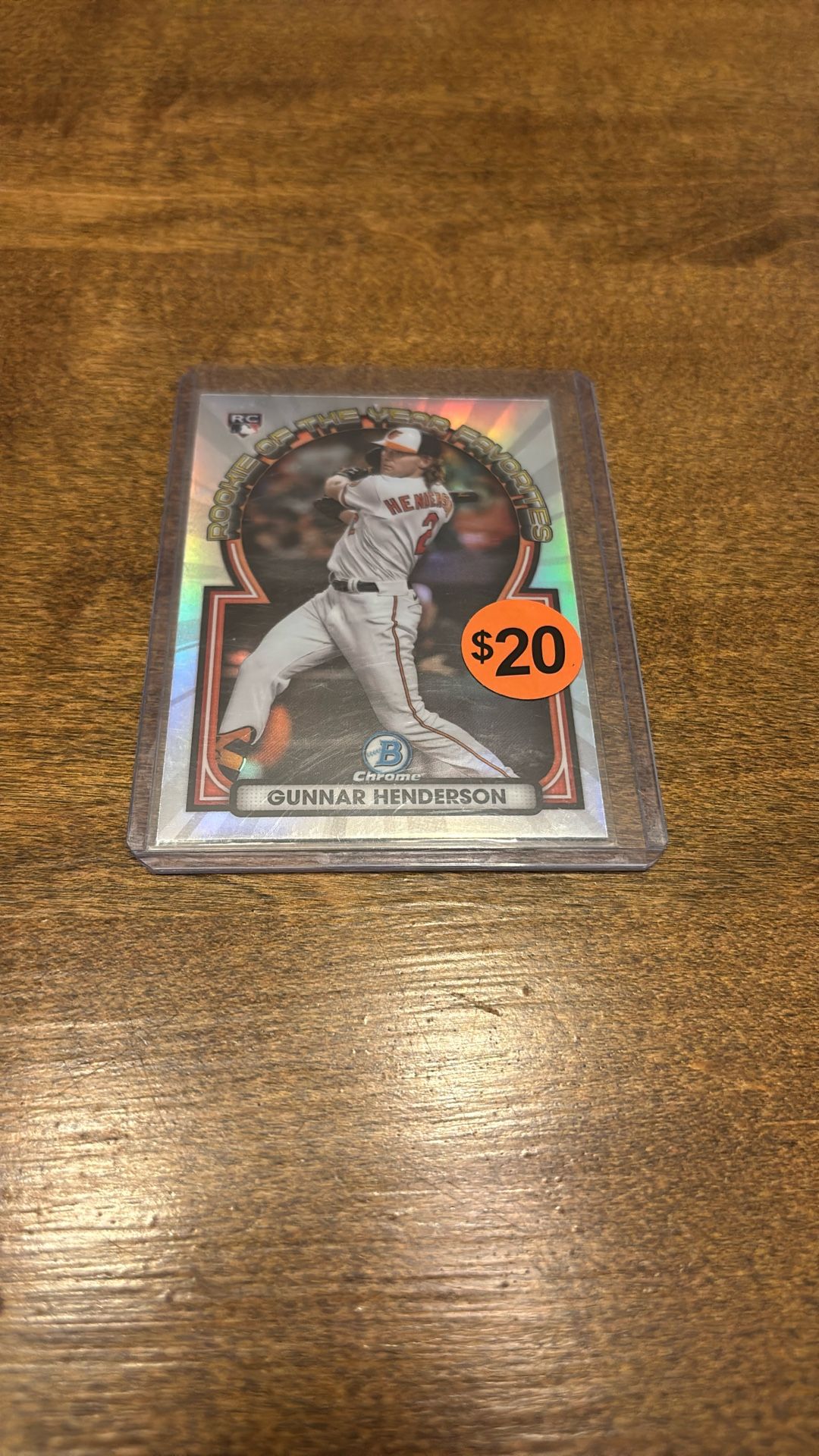 Baltimore Orioles Gunnar Henderson Rookie 2023 Bowman Chrome Rookie Of The Year Favorites Refractor