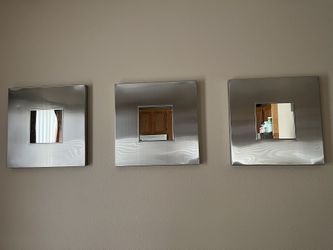 3 Metal Mirrors/Wall Decorations
