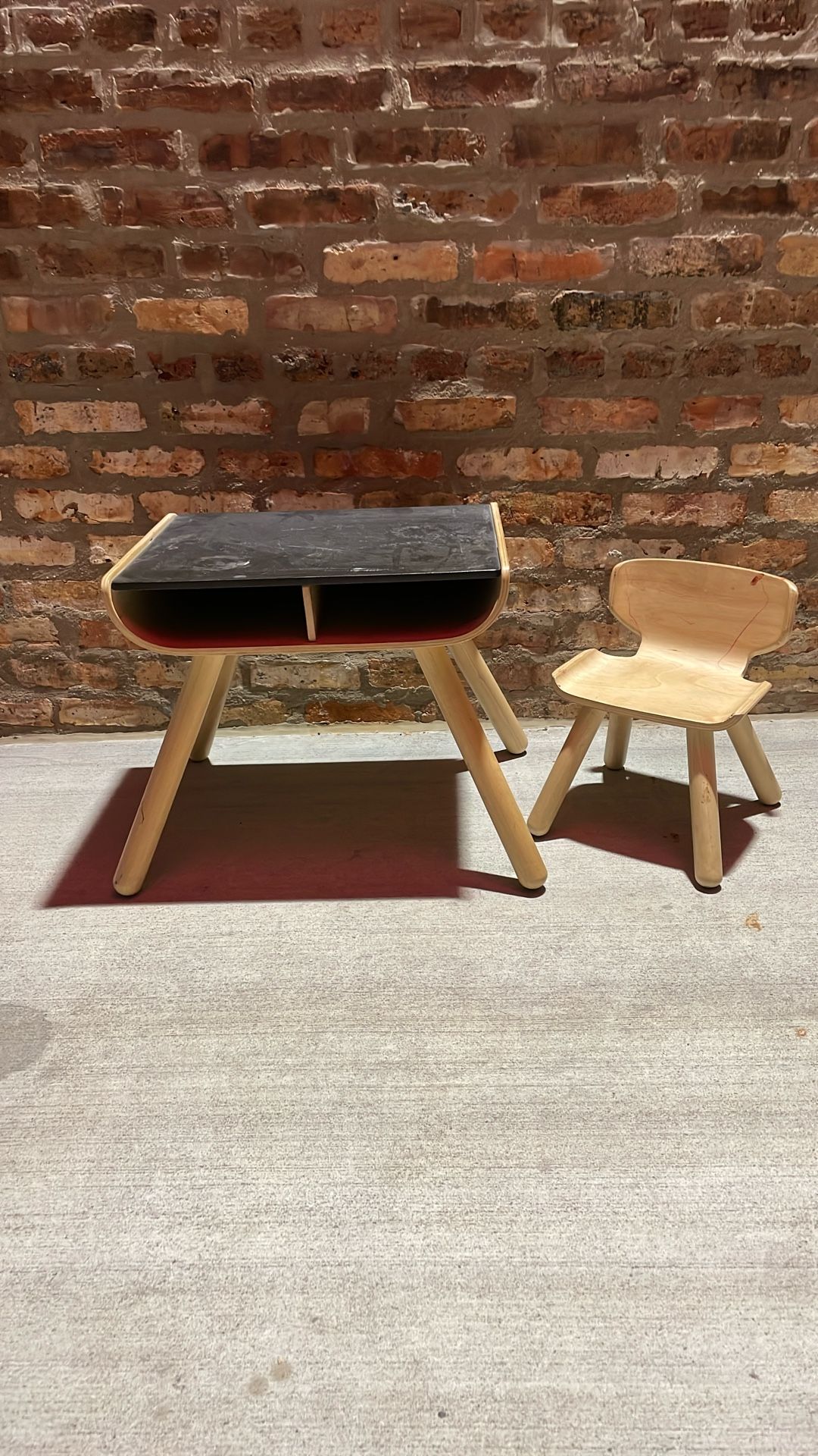 PlanToys Wooden Chalkboard Child’s Desk Table And Chair