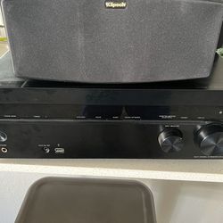Sony Receiver And Klipsch Speaker With Stand 