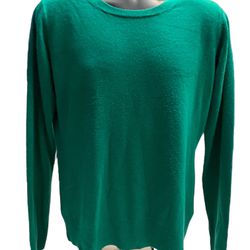 Woman’s Long sleeve Pullover Sweater Green Basic Editions Size Large 
