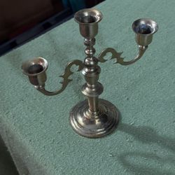 Antique Gold Candelabra Solid Brass Metal Candlestick Candle Stick Vintage Column Taper Dinner Candl