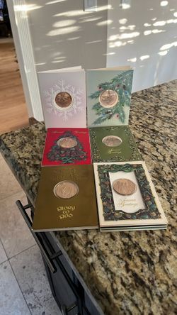 Christmas Religious Cards with Coins
