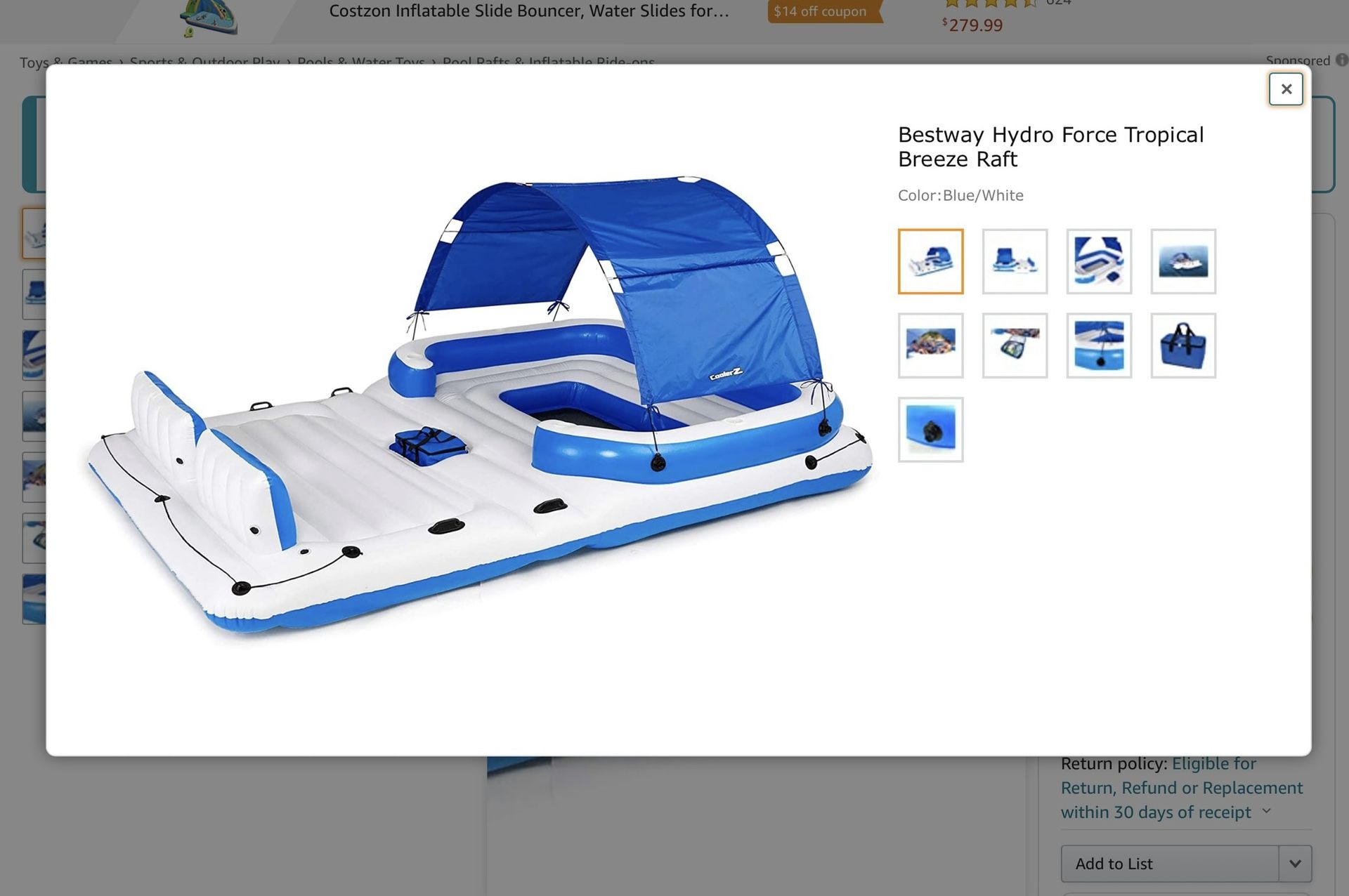 bestway breeze raft 