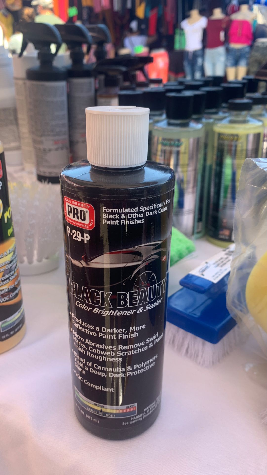 Black car polish and wax