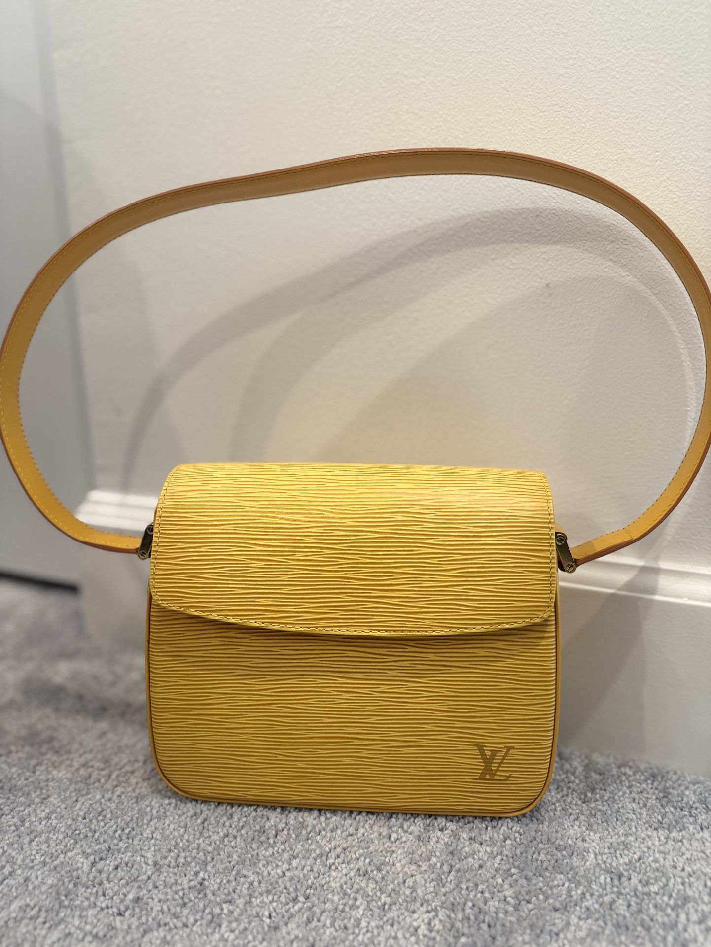 Louis Vuitton Bag Epi Yellow Bussi Shoulder Bag & Matching Wallet