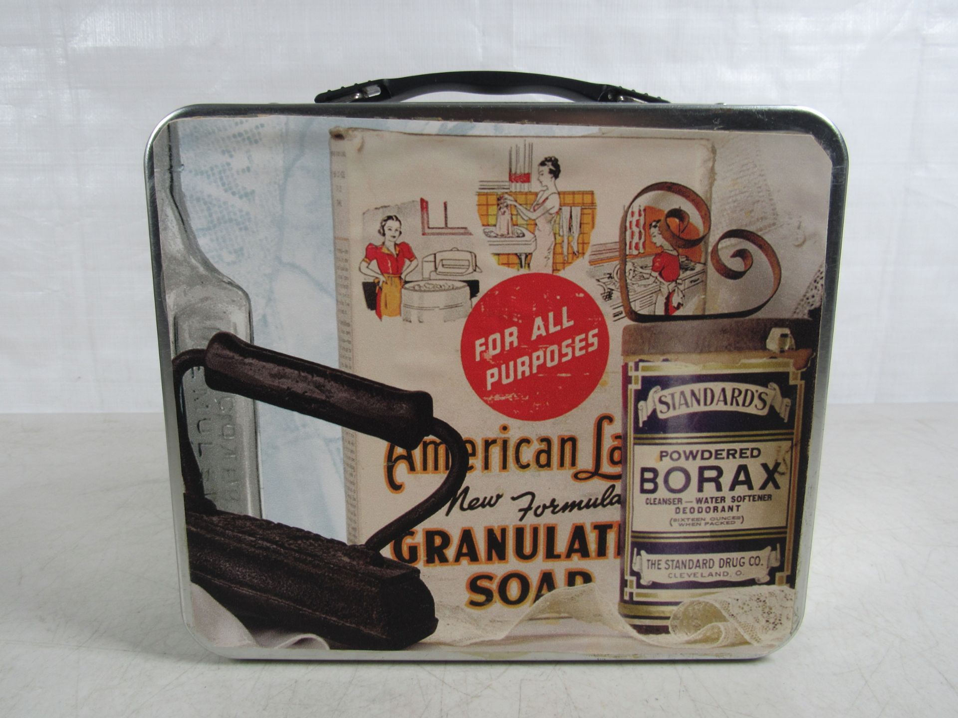 Powdered Borax & Misc. Vintage Advertisemnet Steel Metal Lunch Box