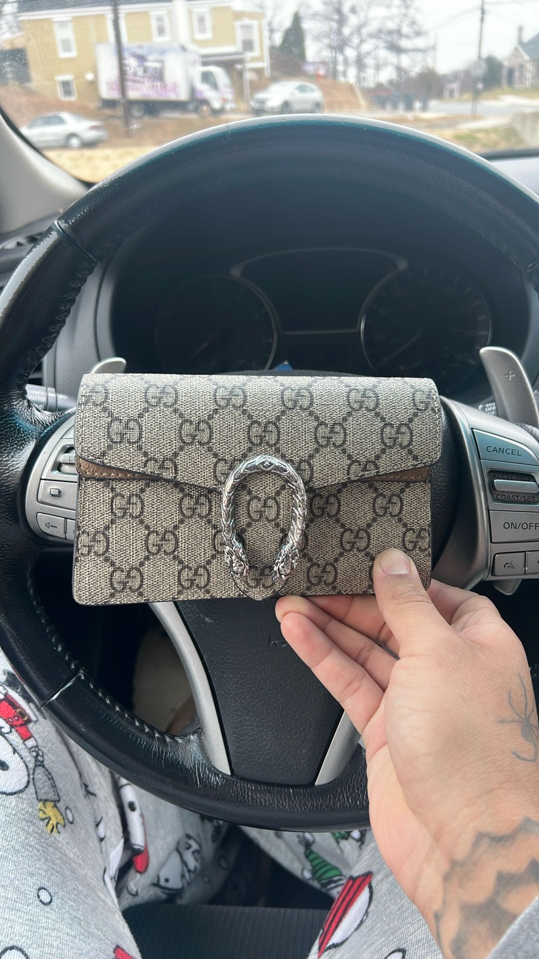 Gucci Dionysus Gg Shoulder Bag Supreme Super Mini Suede Chain