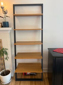 Open back wooden / metal bookshelf