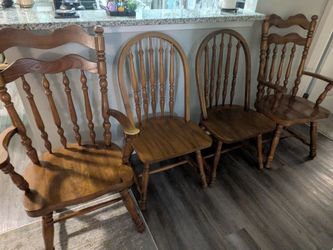 Set of 4 Wooden Dining Chairs