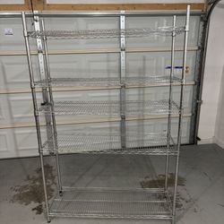 Garage Storage Shelves HDX 6-Tier Commercial Grade Heavy Duty Steel Wire Shelving Unit in Chrome