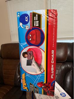Marvel Spiderman Compressed Foam Bean Bag Chair for Kids, Red