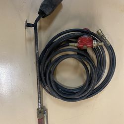 Roofing torch flame thrower with gauge