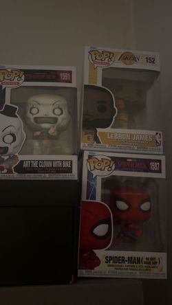 Funko Pop Bundle – Art the Clown #1591, Spider-Man #1587 & LeBron #152