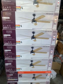 Driskol 60 in. White Color Changing LED Matte Black Smart Ceiling Fan with Light Kit and Remote Powered by Hubspace