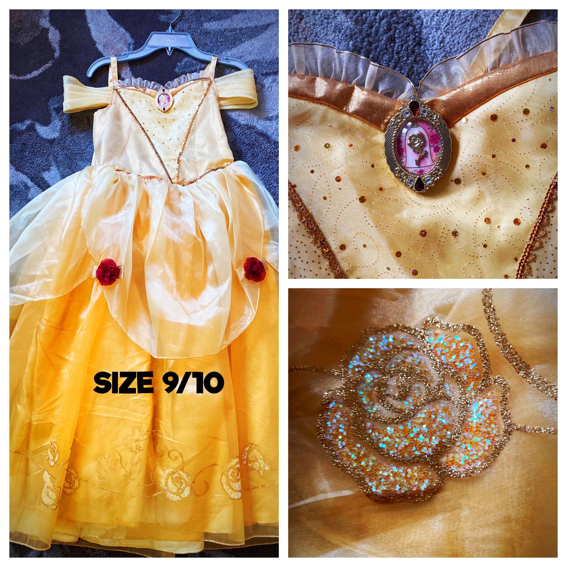 Disney Belle & Elsa dresses sz 9/10 (NWT)