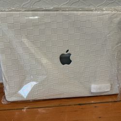 Hardshell Leather Beige Laptop Case and Keyboard Cover for Macbook Pro 16in