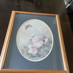 Lena Liu Signed Print With Glass & Wood Frame 