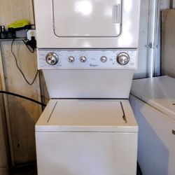 🍀WHIRLPOOL Washer Dryer ThinTwin Stacked Combo USED WET4024EW0 Excellent Condition 